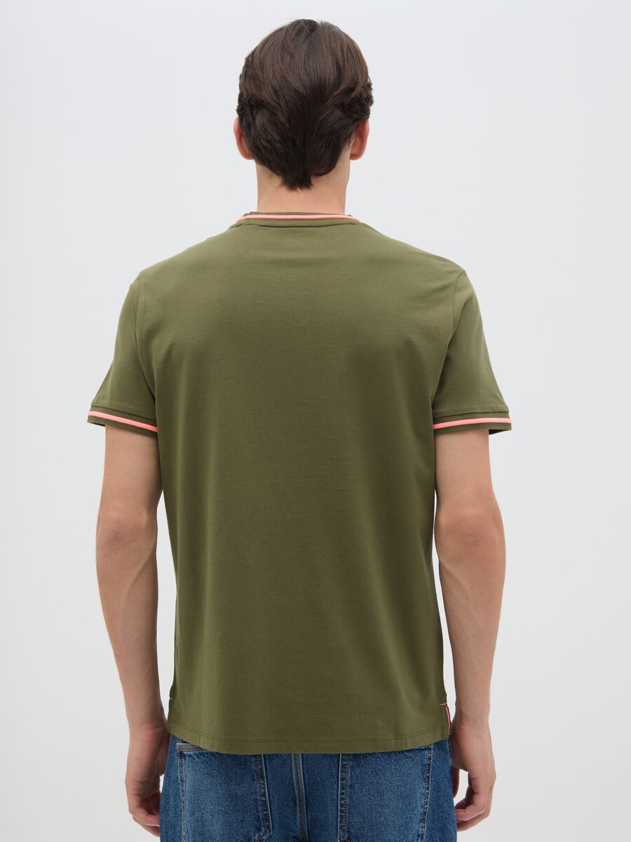 Men's green pure cotton regular fit T-shirt_3