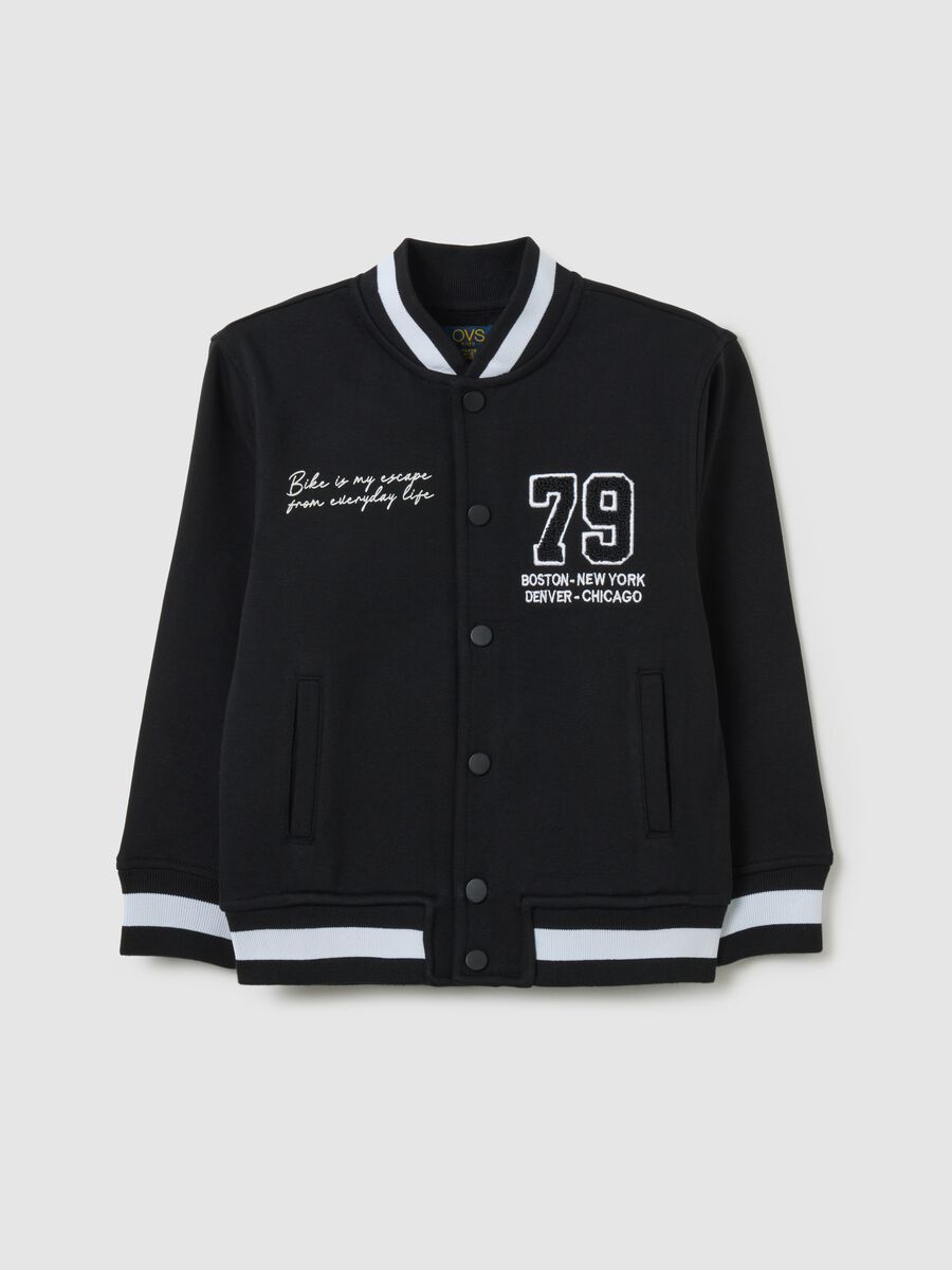 Children's black regular fit cotton blend sweatshirt_0