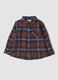 Camicia blu a quadri in puro cotone_0