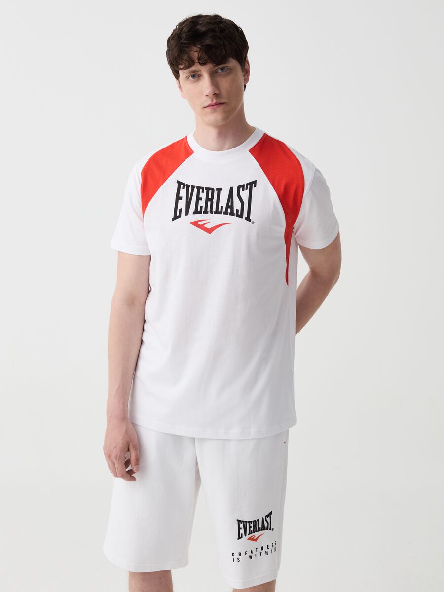 T-shirt with contrasting bands and logo print_0