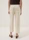 White viscose-linen blend trousers with drawstring, straight fit_2