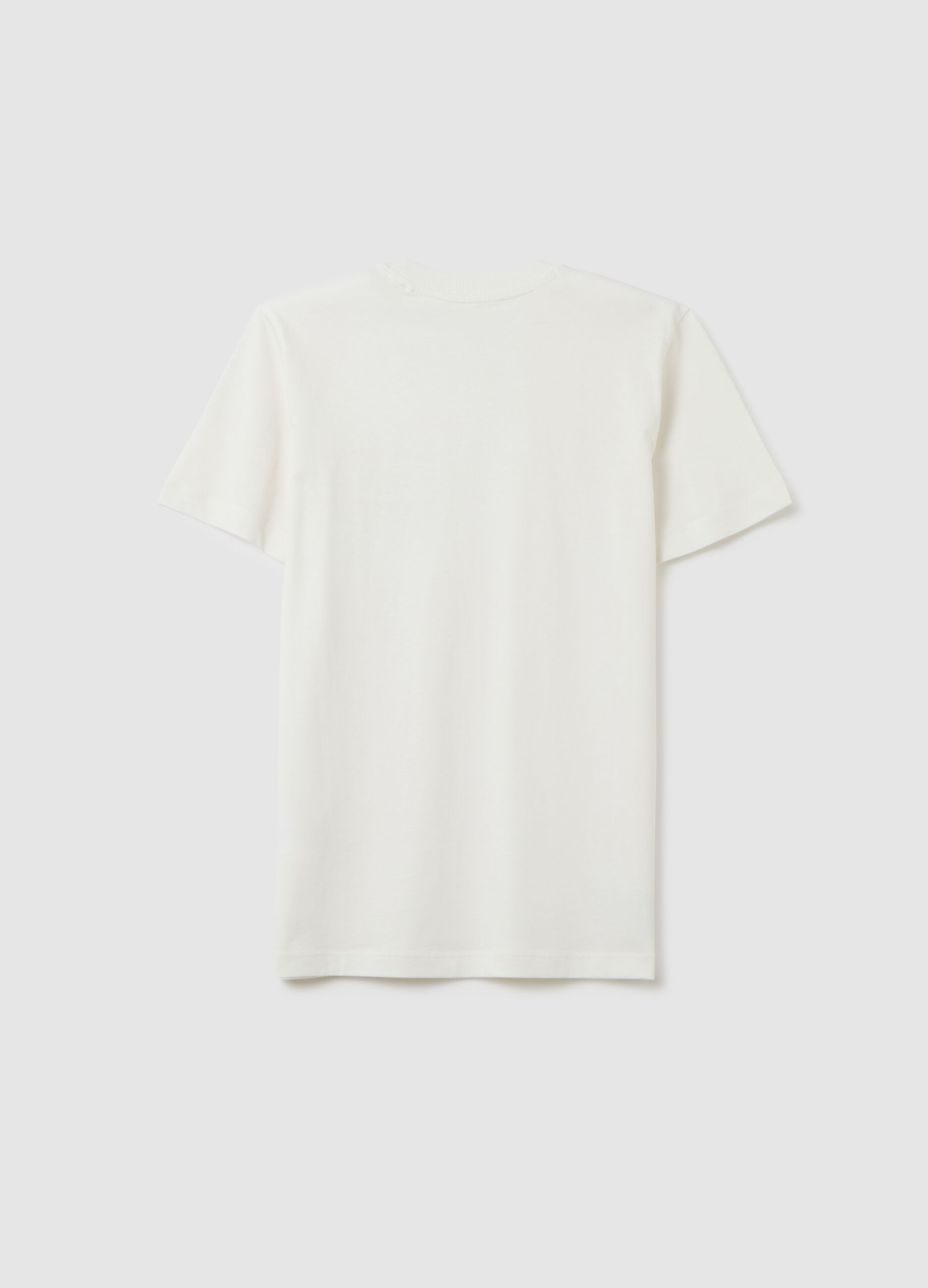 T-shirt da ragazzo in puro cotone bianca regular fit con stampa