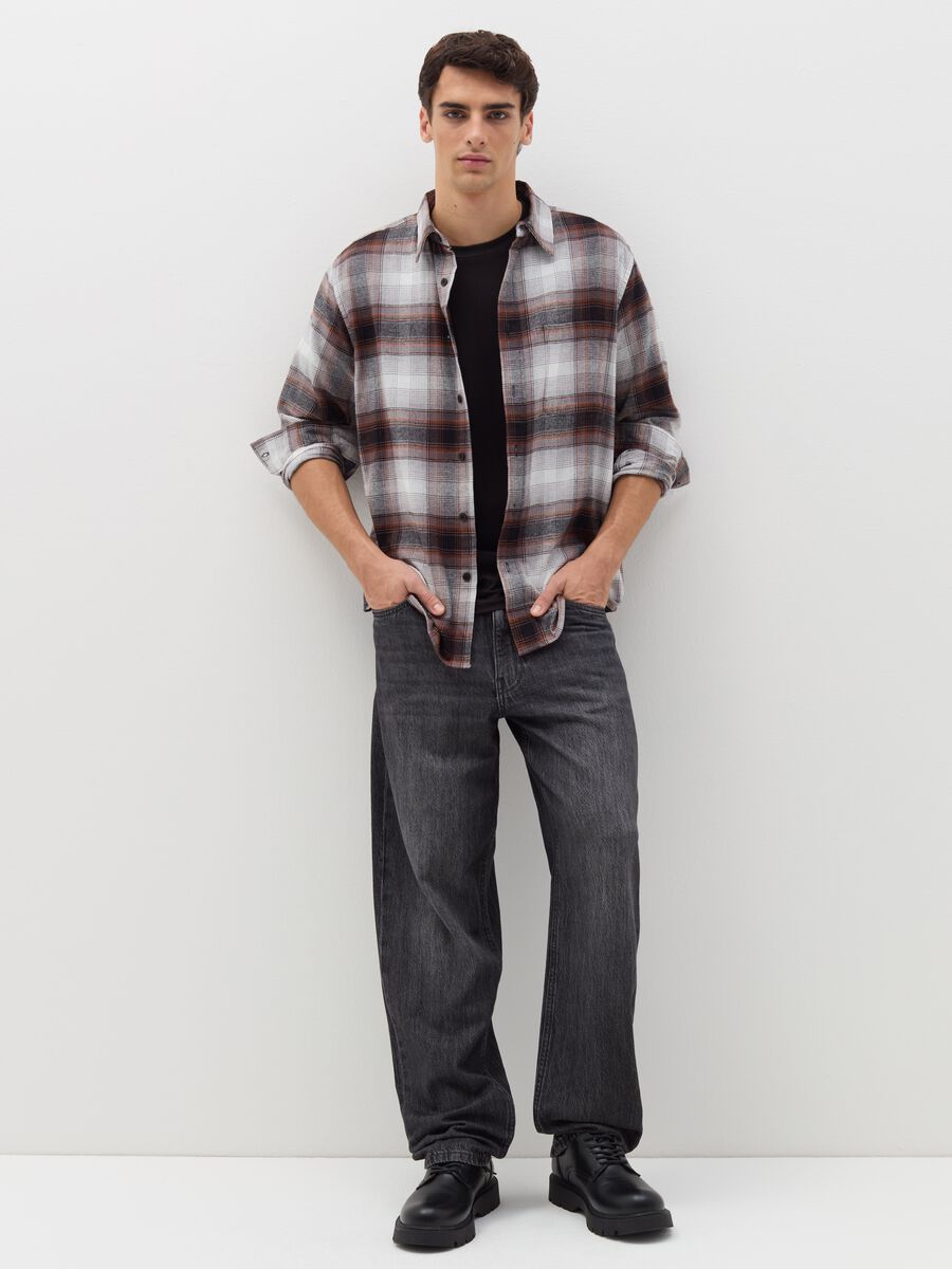 Flannel shirt with check pattern_1