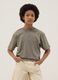 Girls' oversized fit green pure cotton T-shirt_0