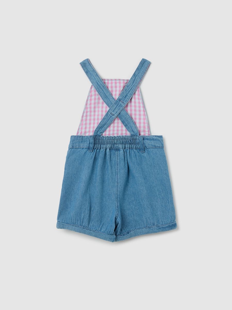 Denim dungarees with bows application_1
