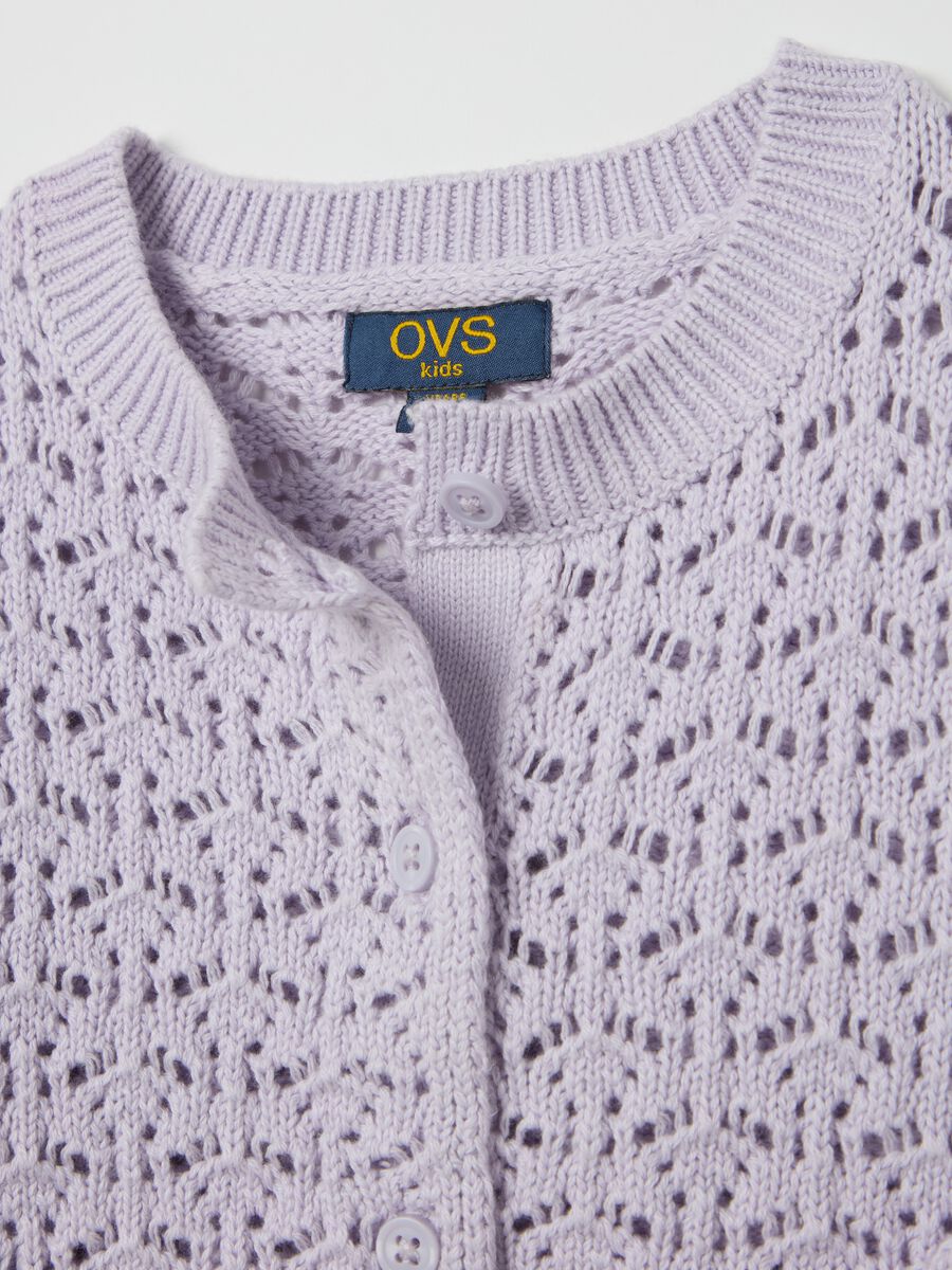 Cotton cardigan with openwork motif_2