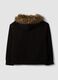 Felpa nera in tessuto elasticizzato con girocollo relaxed fit_2