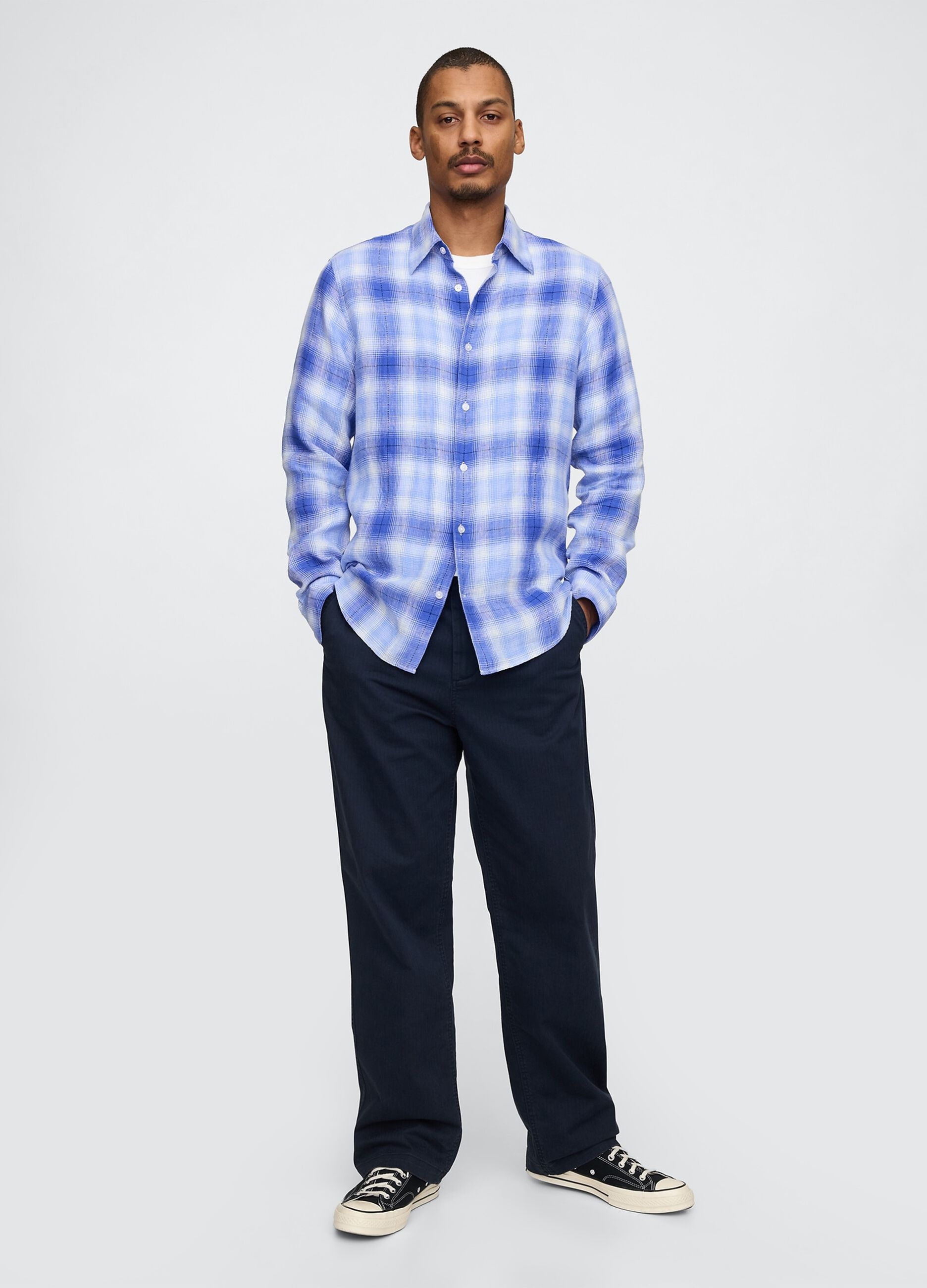 Blue Gradient Check Shirt