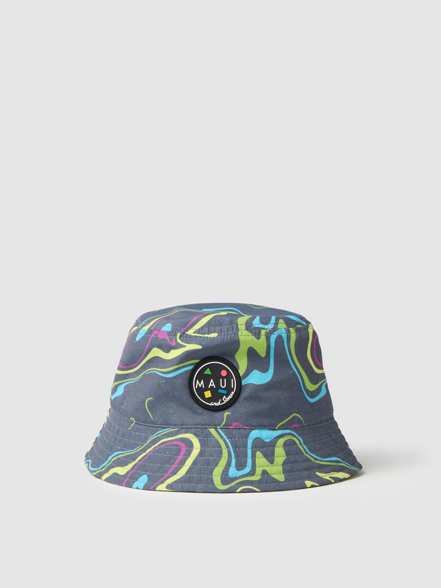 Men's Multicolor Bucket Hat with Abstract Print_0