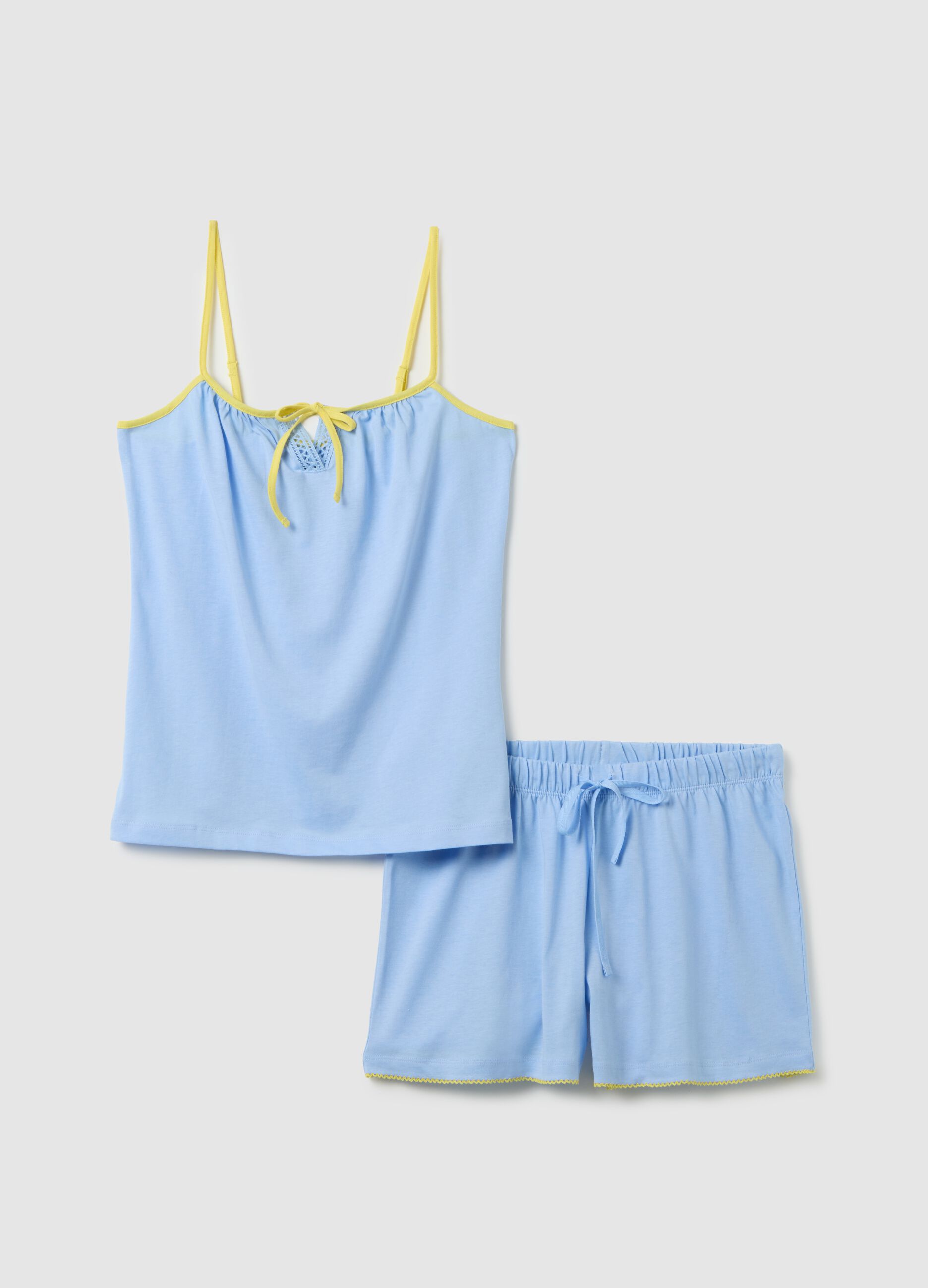 Completo pigiama da donna in puro cotone multicolor regular fit