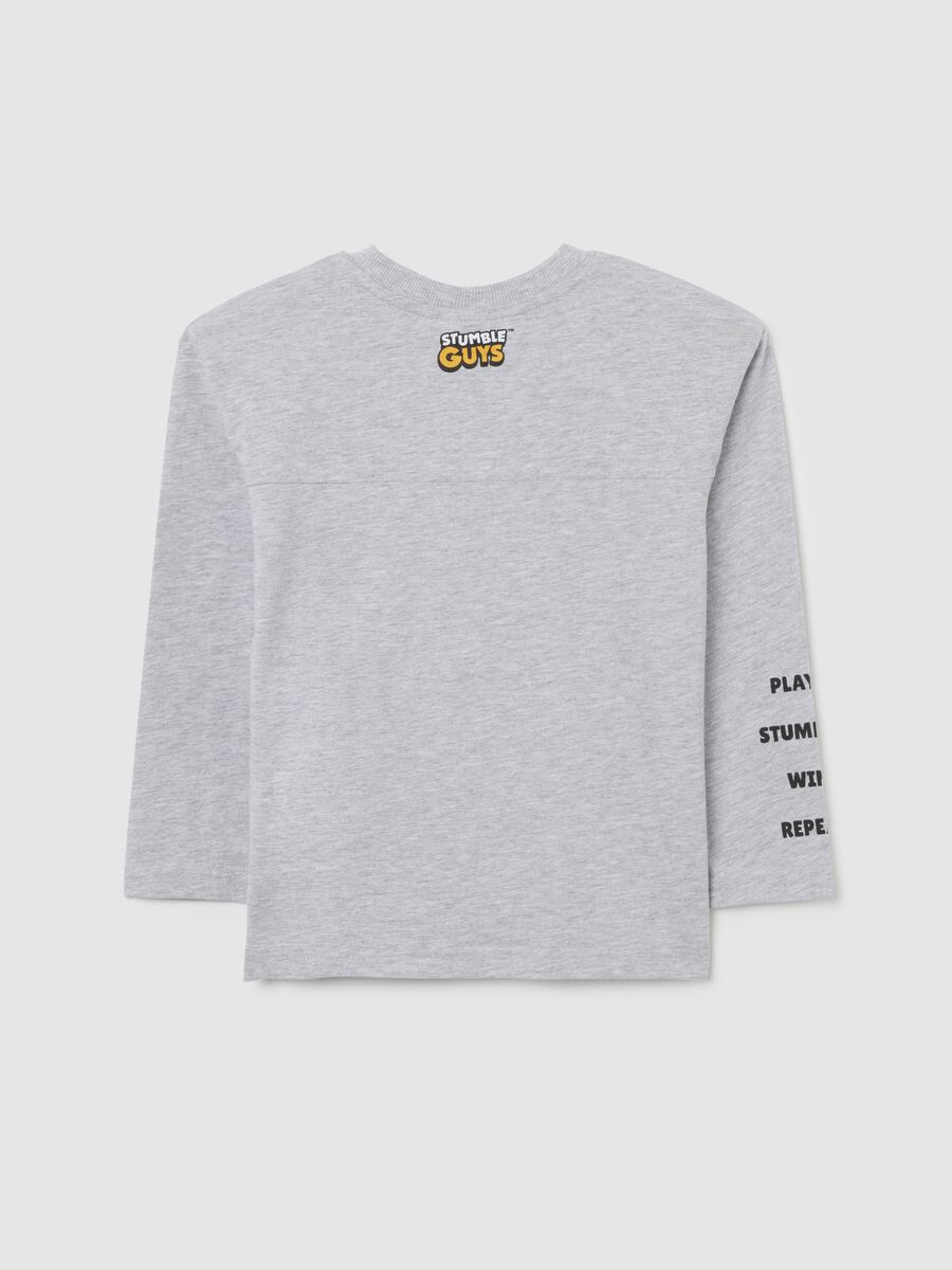Grey cotton blend children's t-shirt, regular fit with print_1