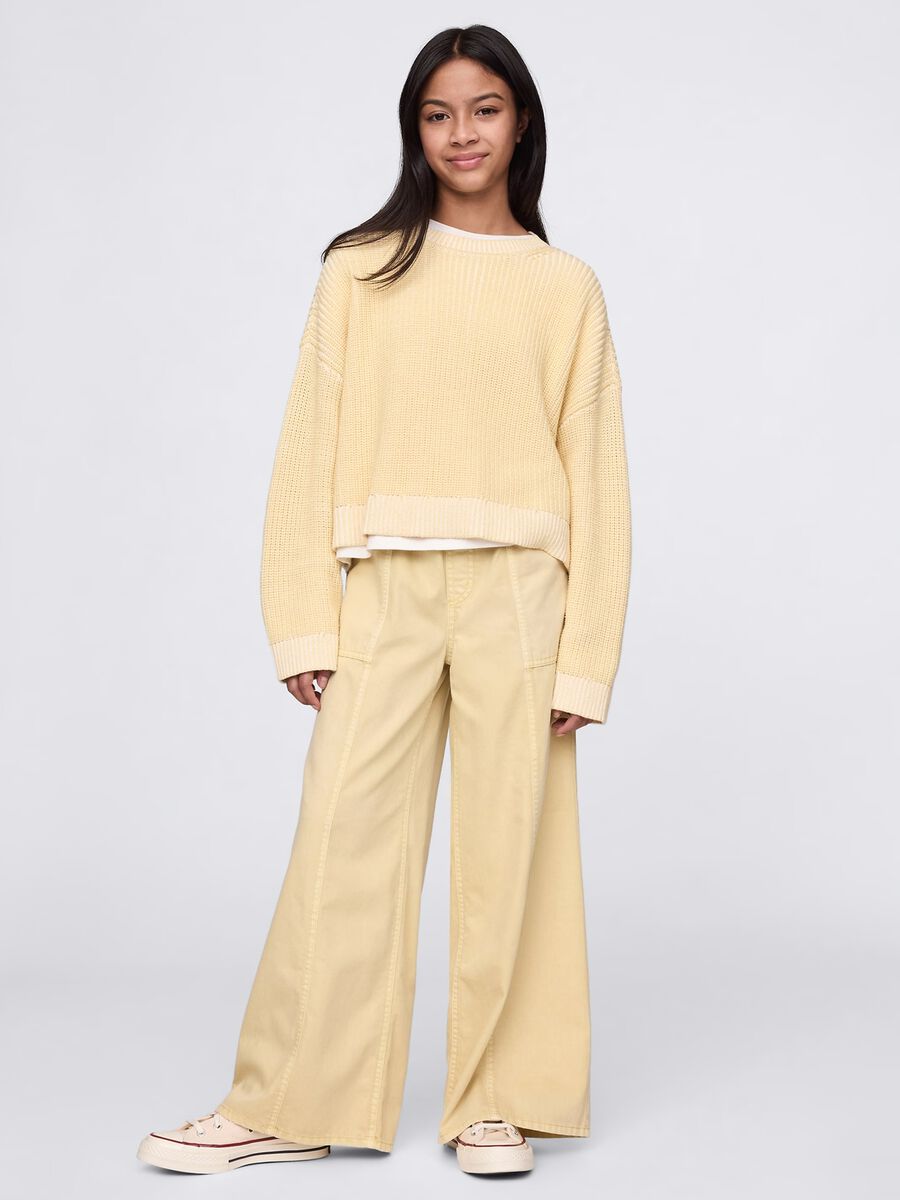 Pantaloni a gamba larga con coulisse_0