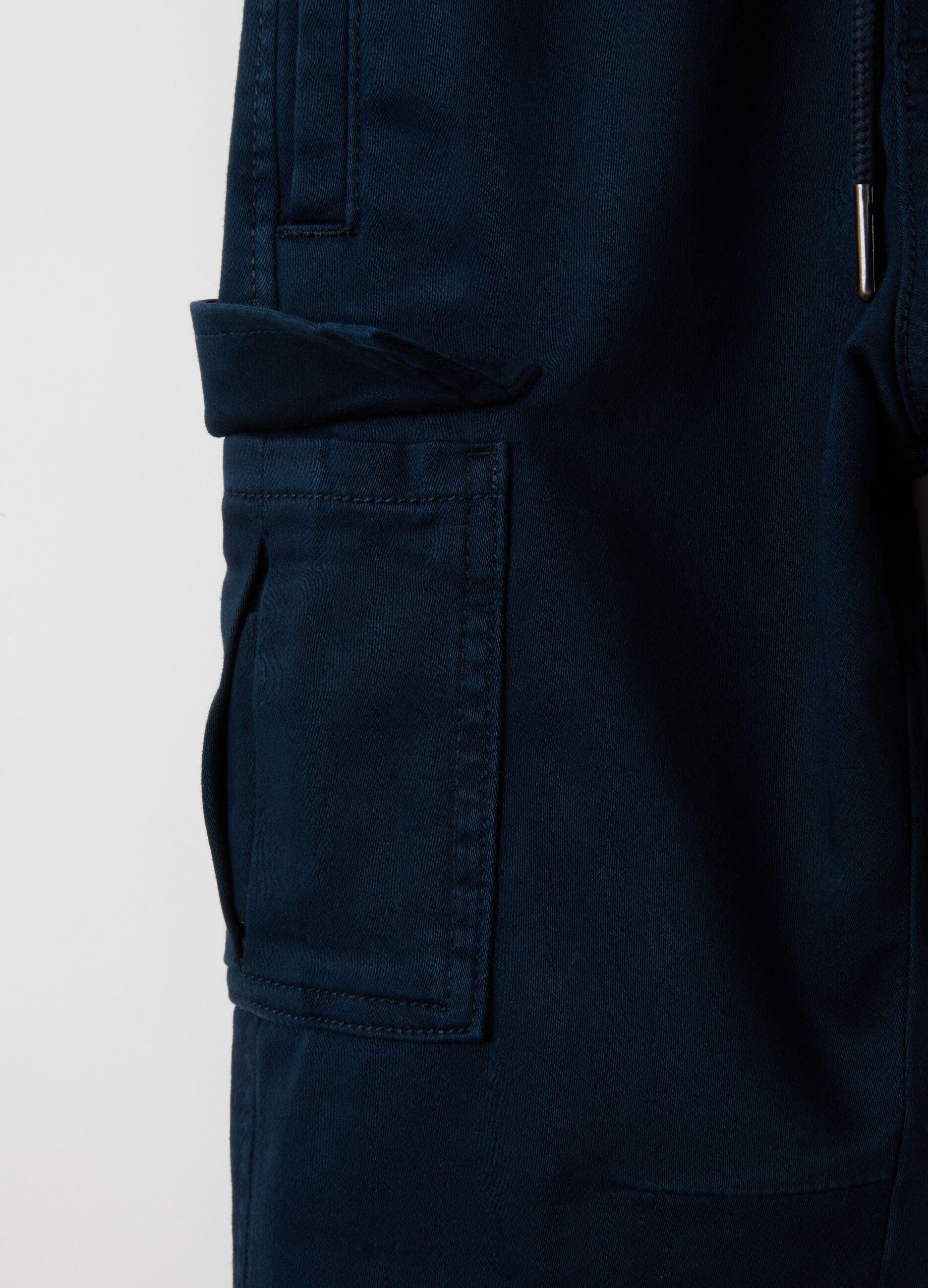Children's blue stretch cotton trousers