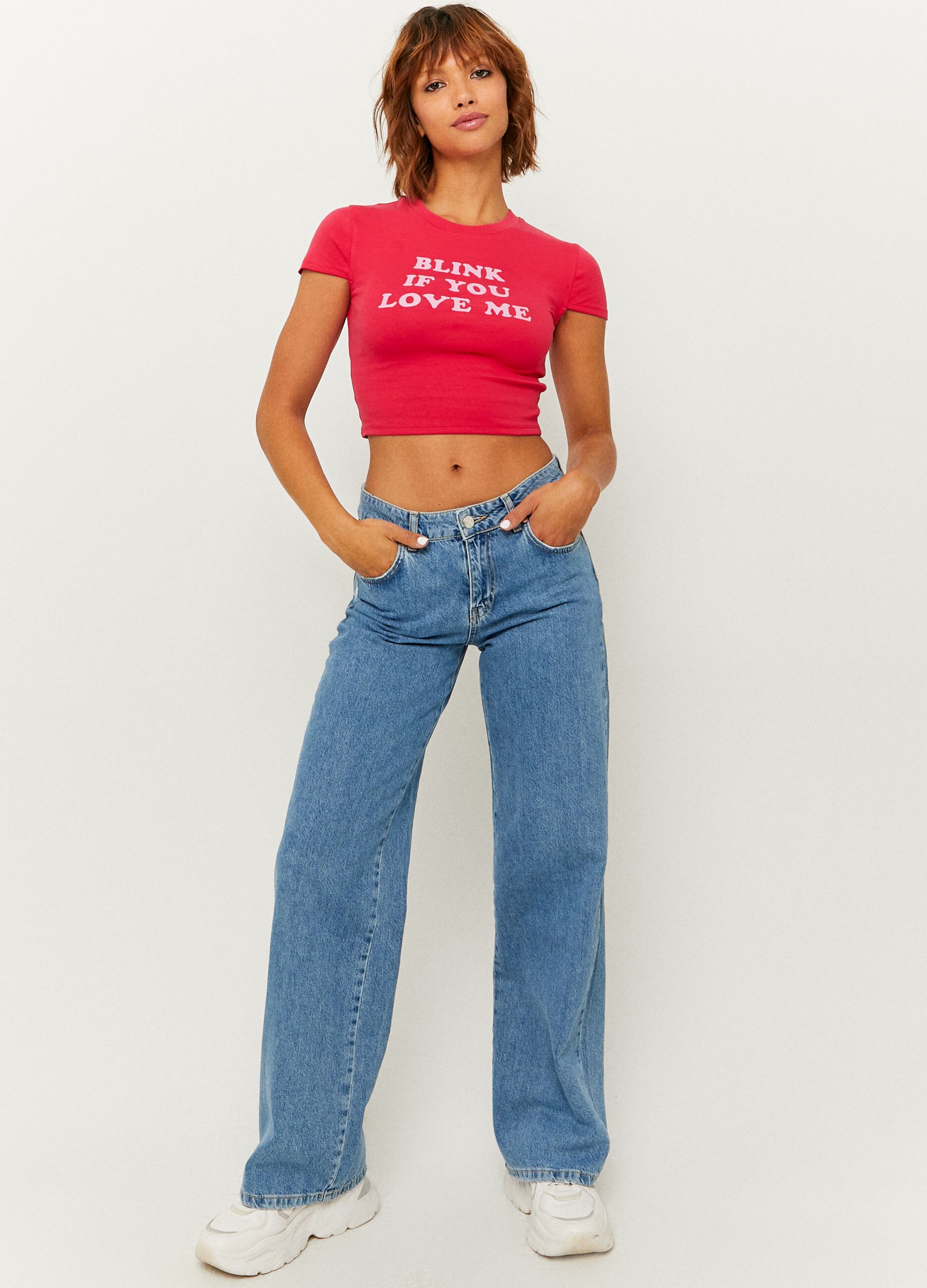 Stretch cropped T-shirt