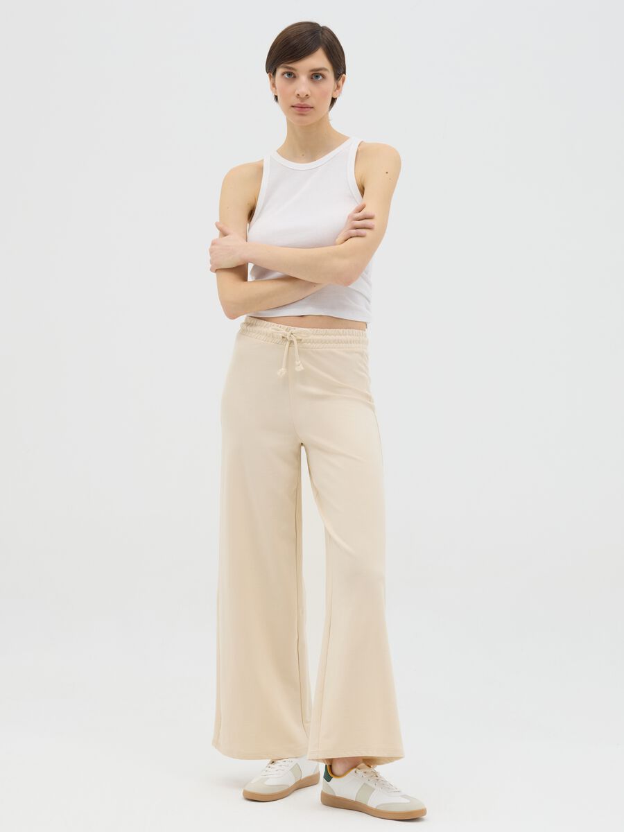 Wide-leg joggers in fleece_0