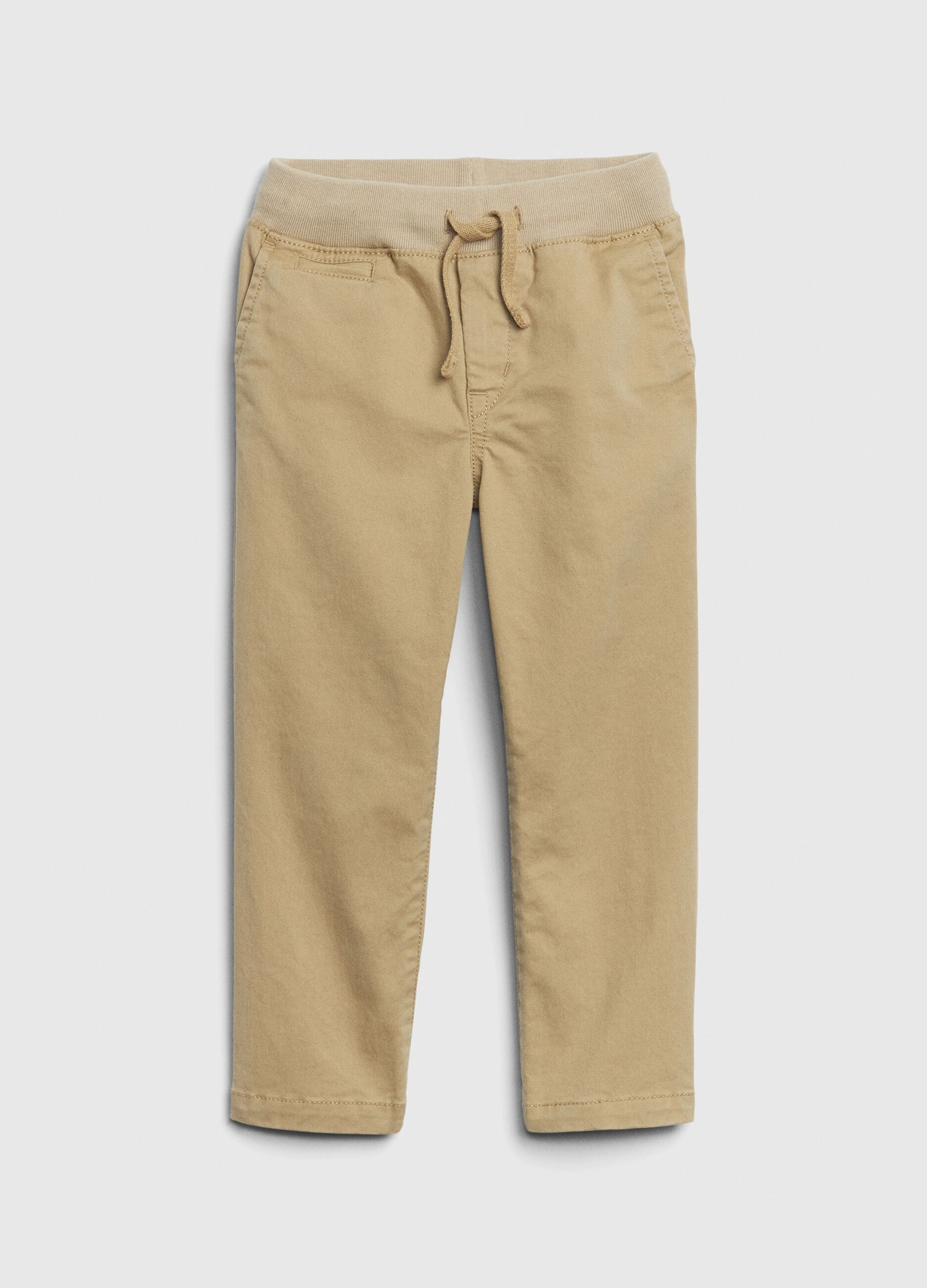 Pull-on trousers with drawstring