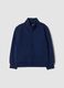 Felpa blu in puro cotone organico con colletto_0