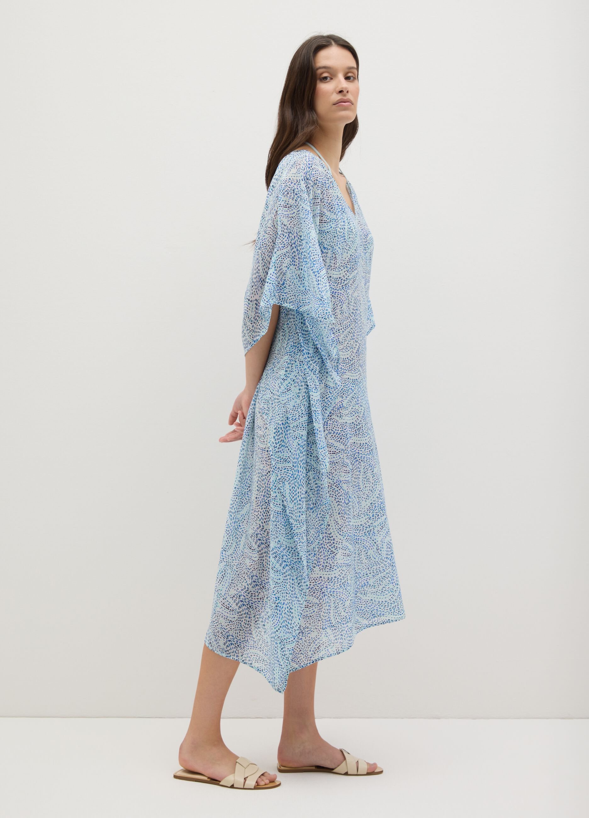 Caftano da donna in misto multicolor lungo