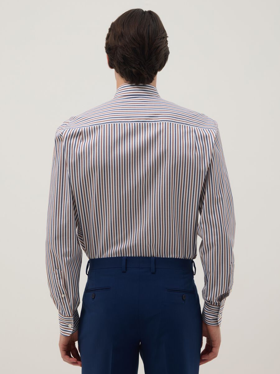 Multicolour Striped Pure Cotton Shirt Regular Fit_1