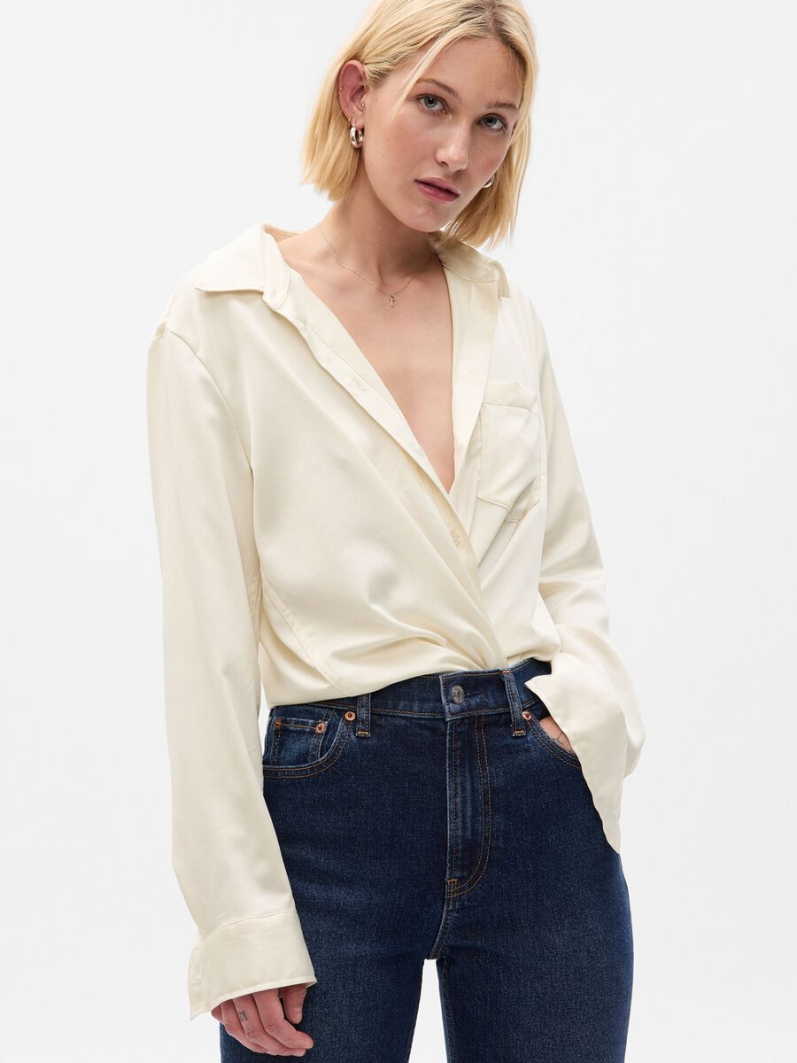 Camicia boyfriend in satin_0
