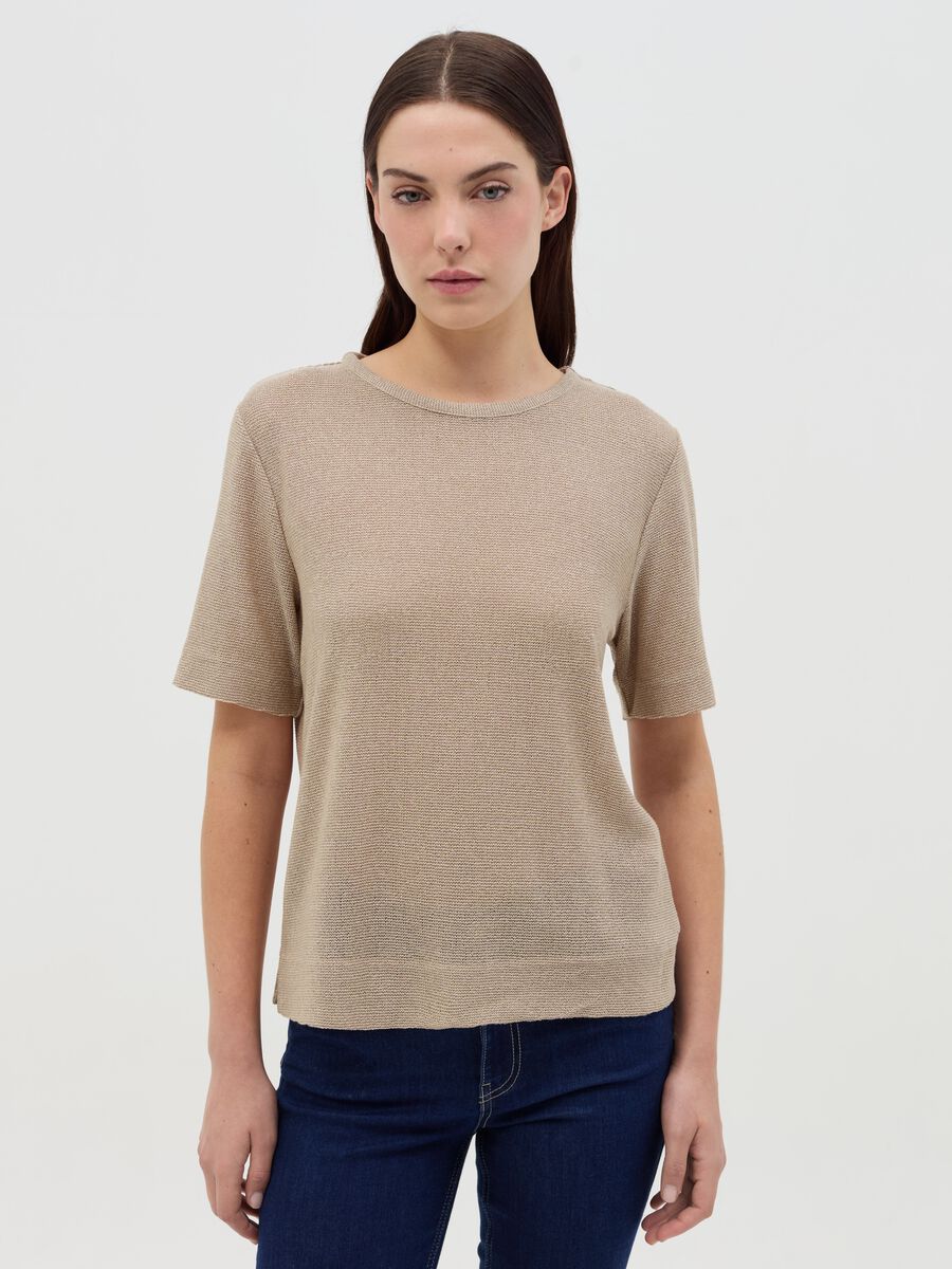 Lurex T-shirt with splits_0