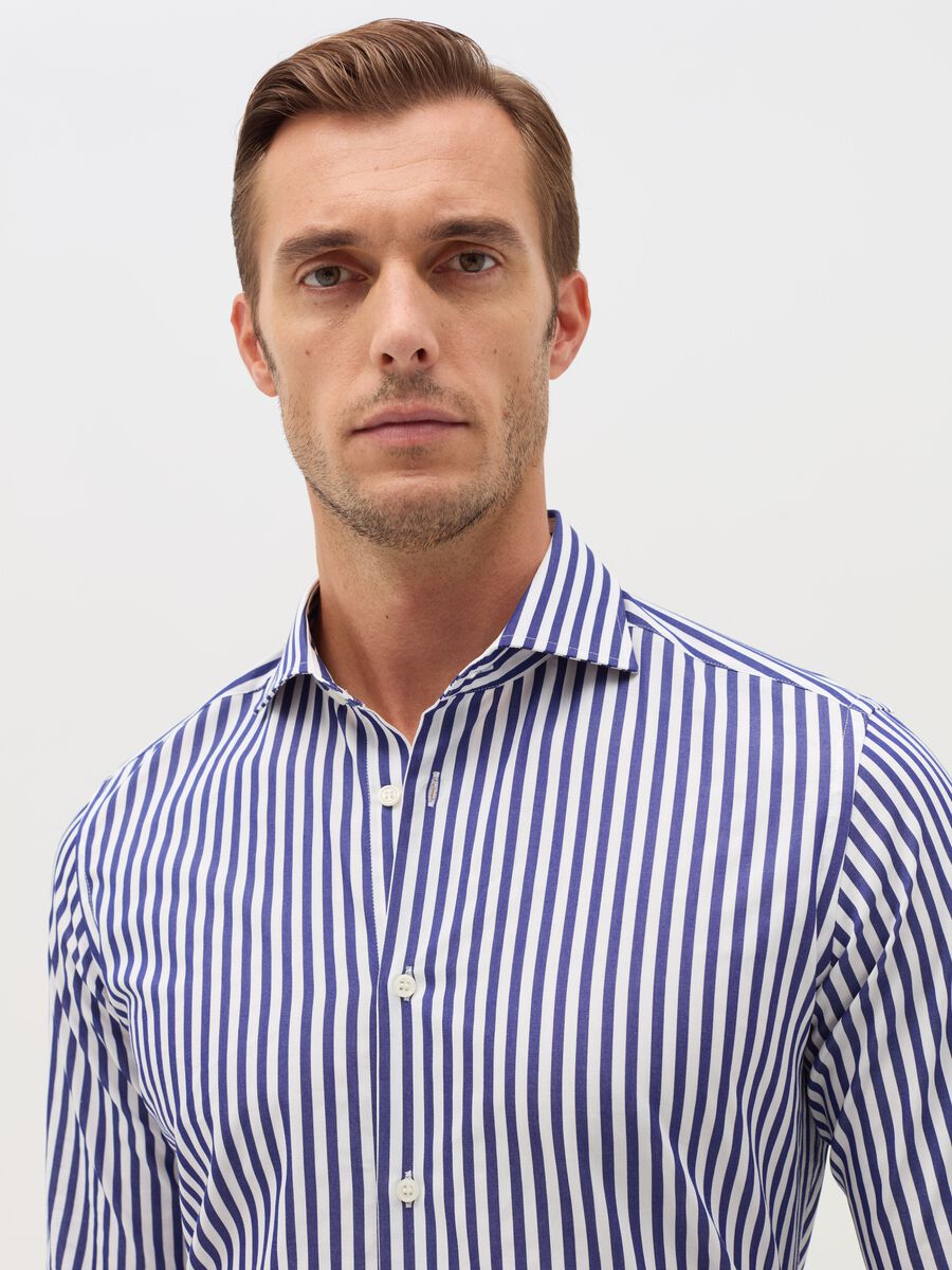 Camicia slim fit easy iron a righe_2