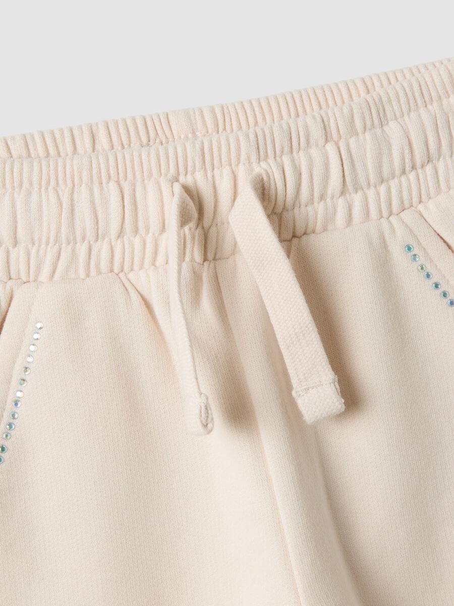Pantaloni jogger beige in puro cotone_2