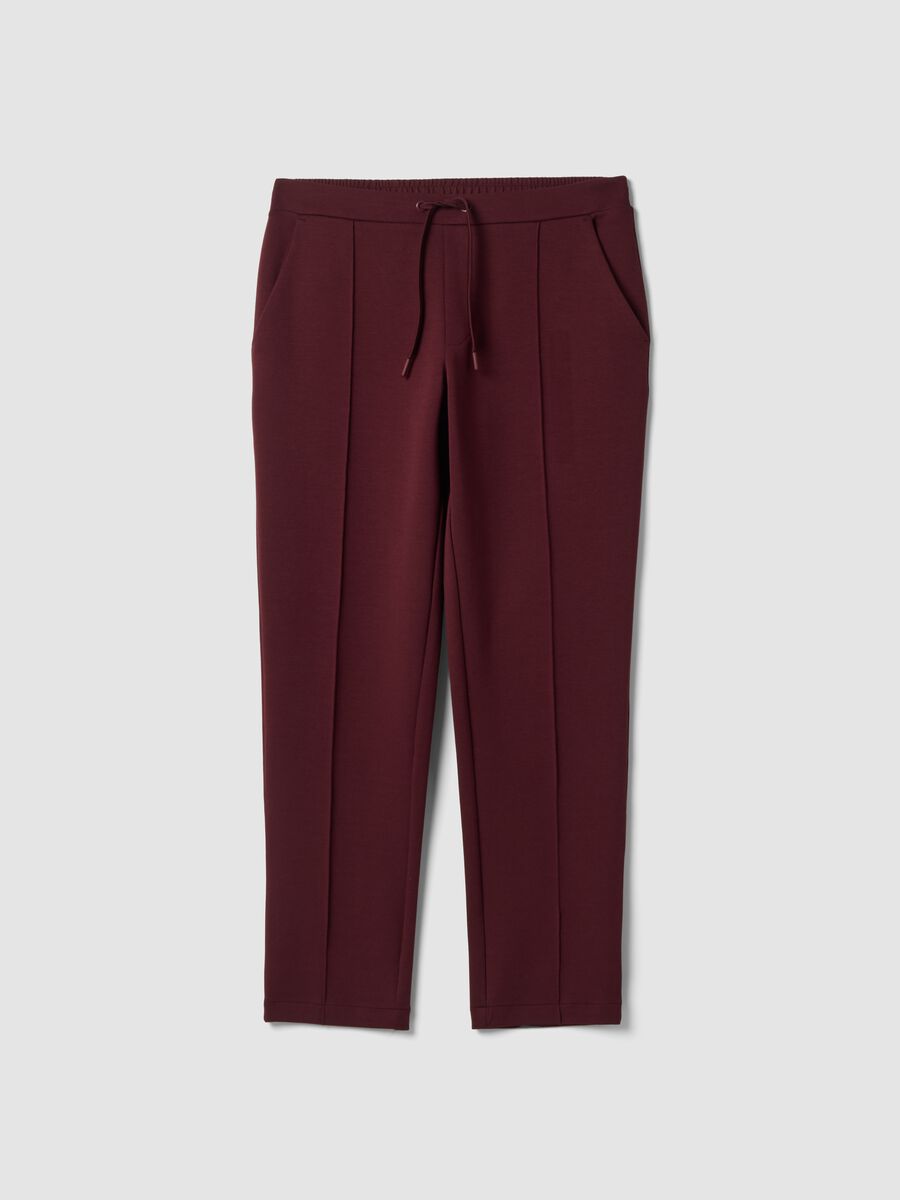 Pantaloni rossi in cotone elasticizzato regular fit_0