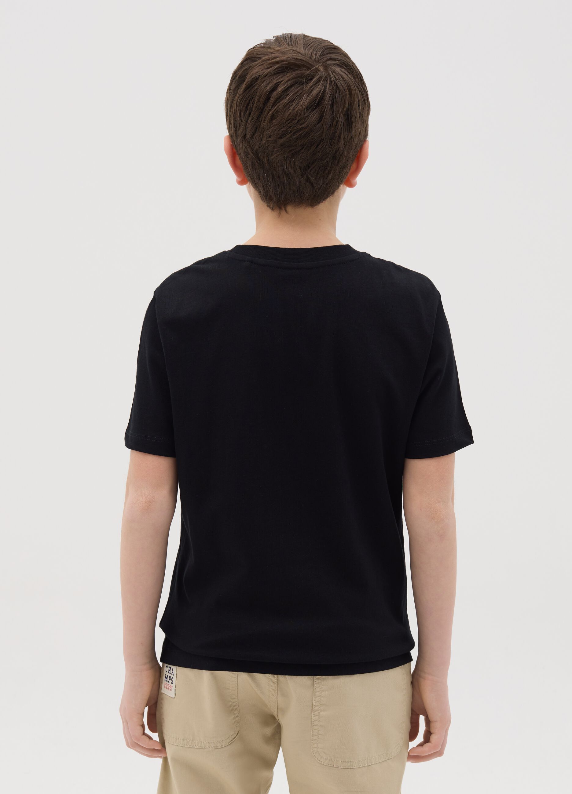 Cotton T-shirt with skater boy print
