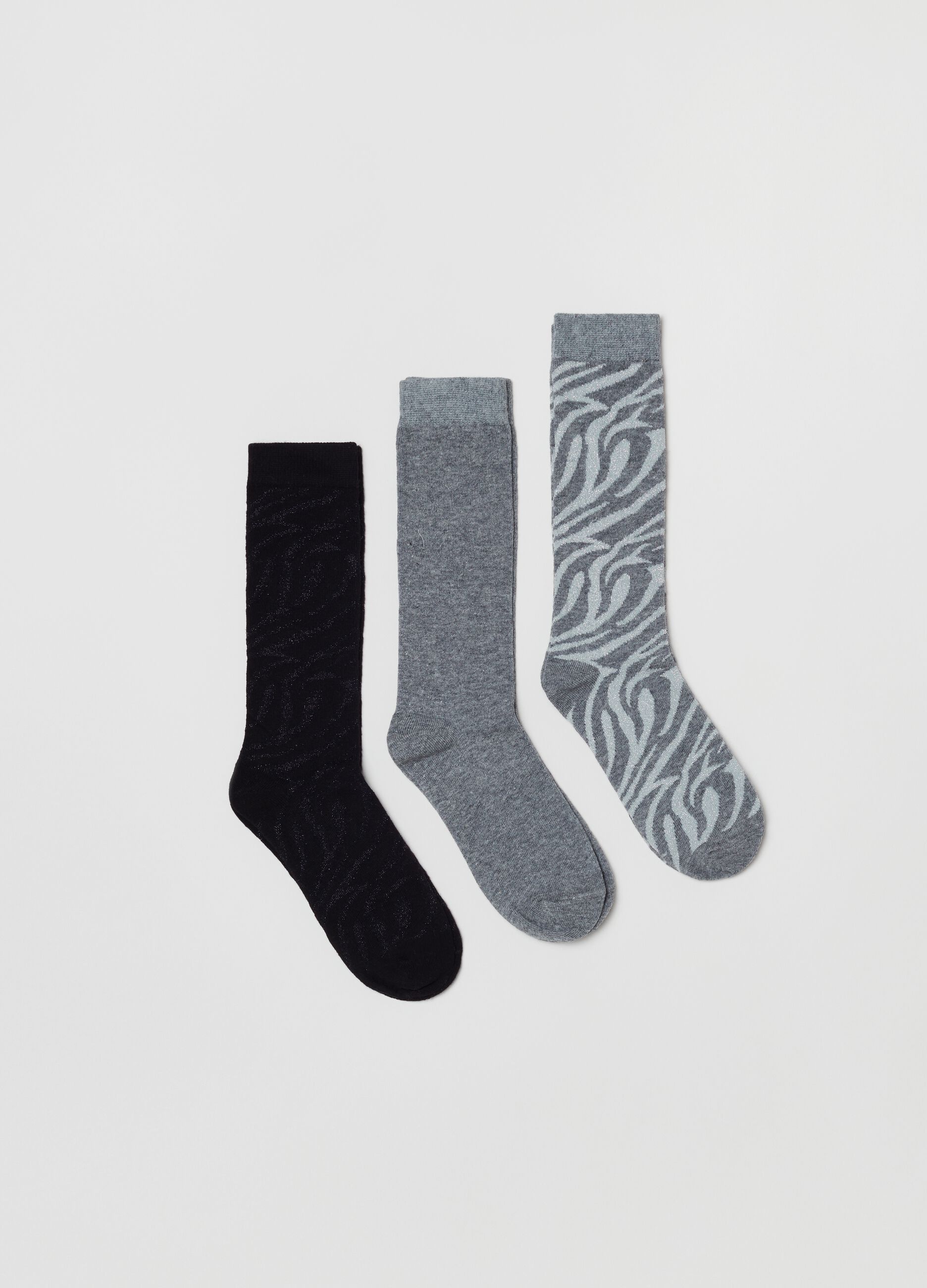 Tripack calze lunghe fantasia animalier_0