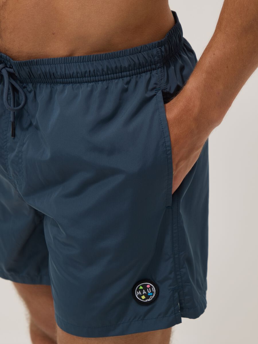 Boxer mare blu con vita elasticizzata e coulisse_3