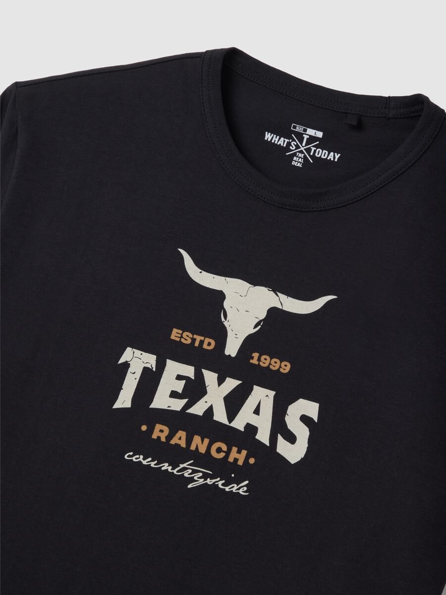 Black T-shirt with Texas Ovs print_5