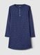 Blue pure cotton nightdress with hearts and serafina collar_0