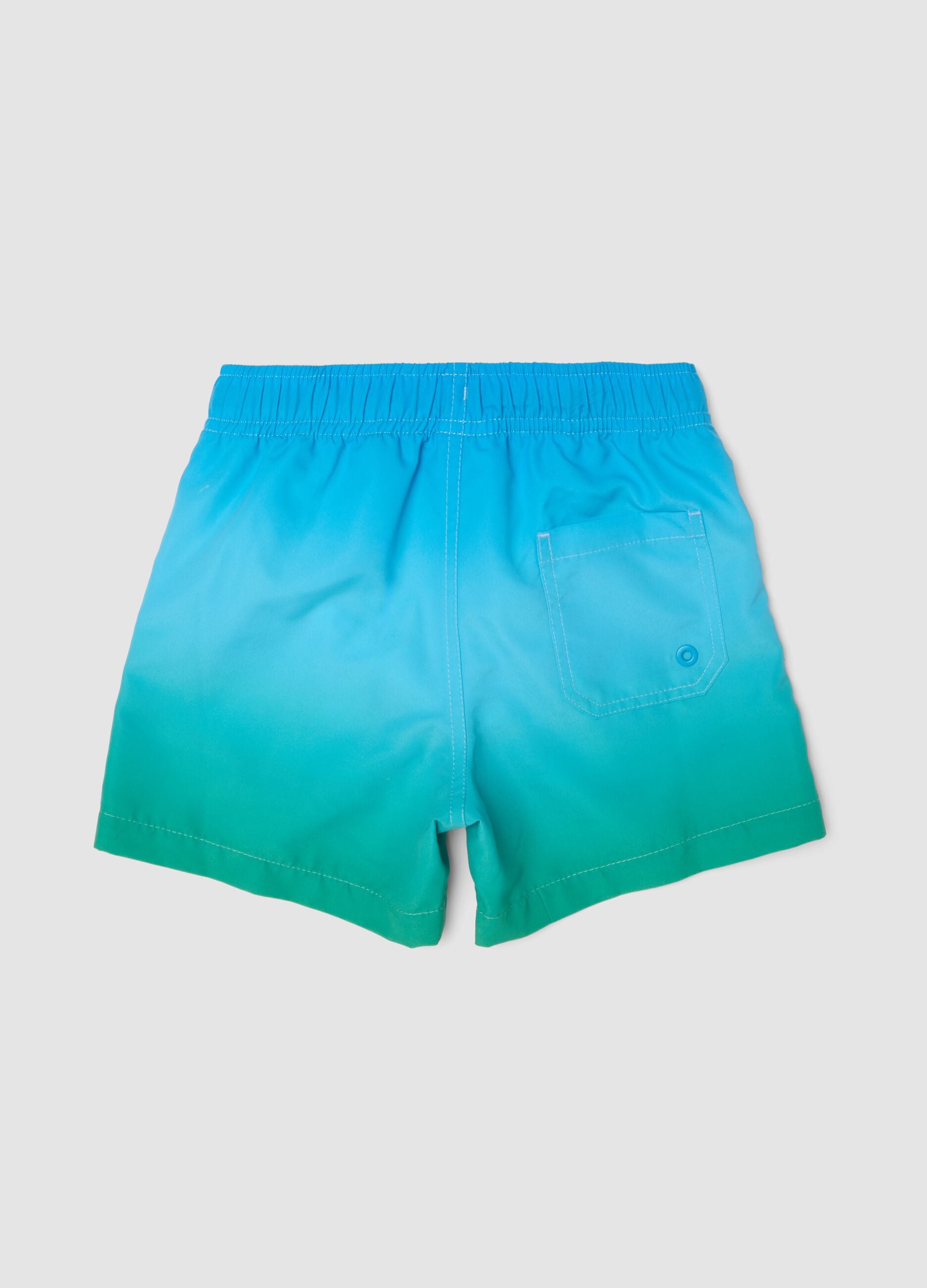 Blue Ombre Swim Shorts with Elasticated Waist
