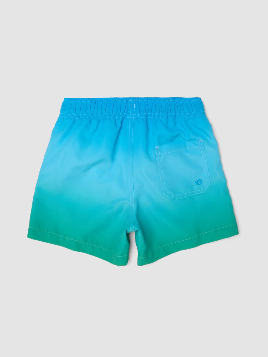 Blue Ombre Swim Shorts with Elasticated Waist_1