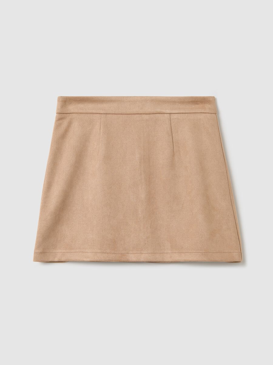 Beige suede miniskirt_4