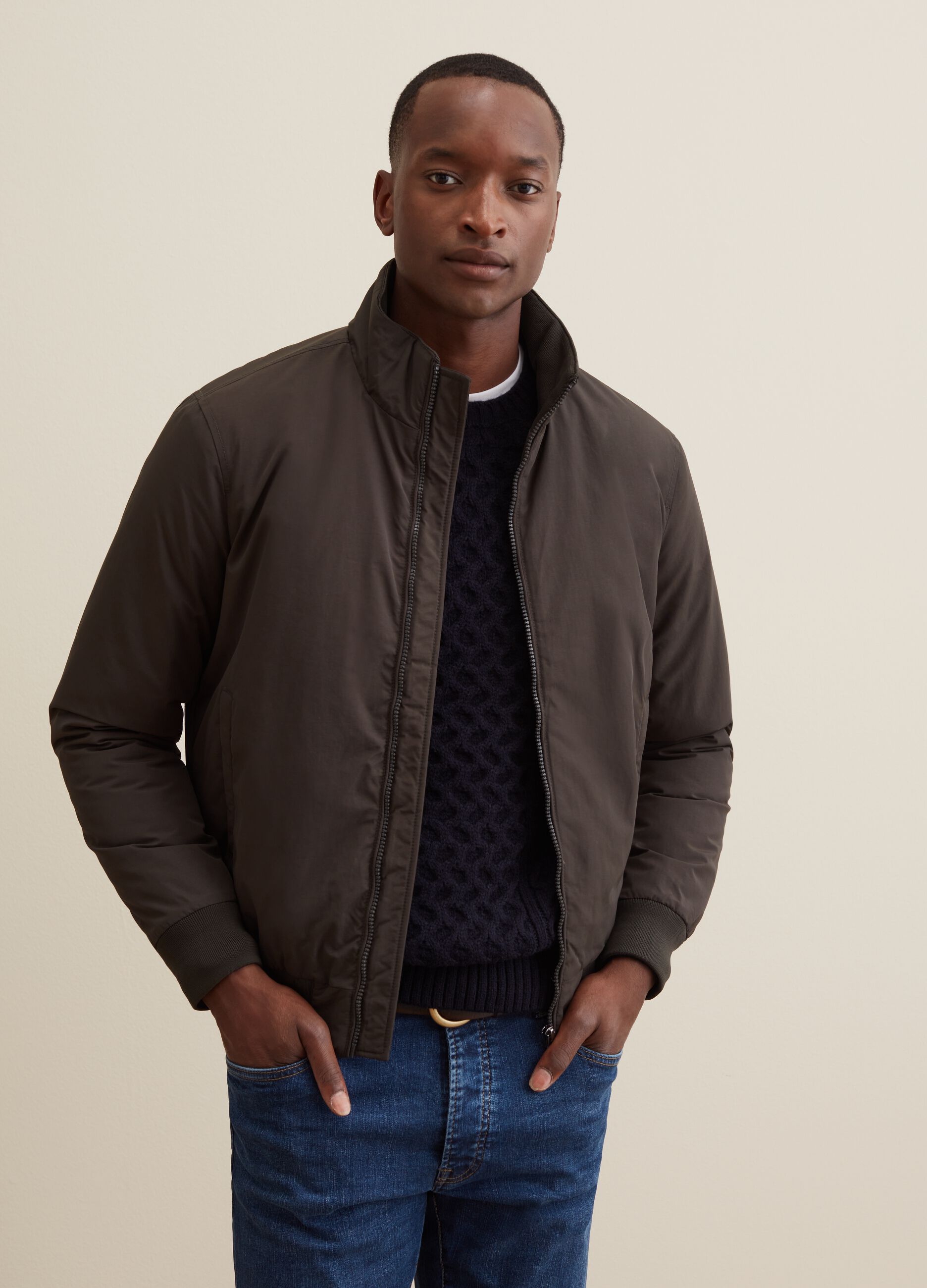 Bomber full-zip a collo alto