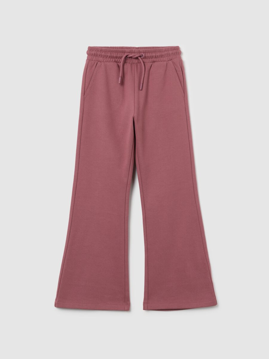 Girls' pink jogger trousers in pure cotton regular fit_0
