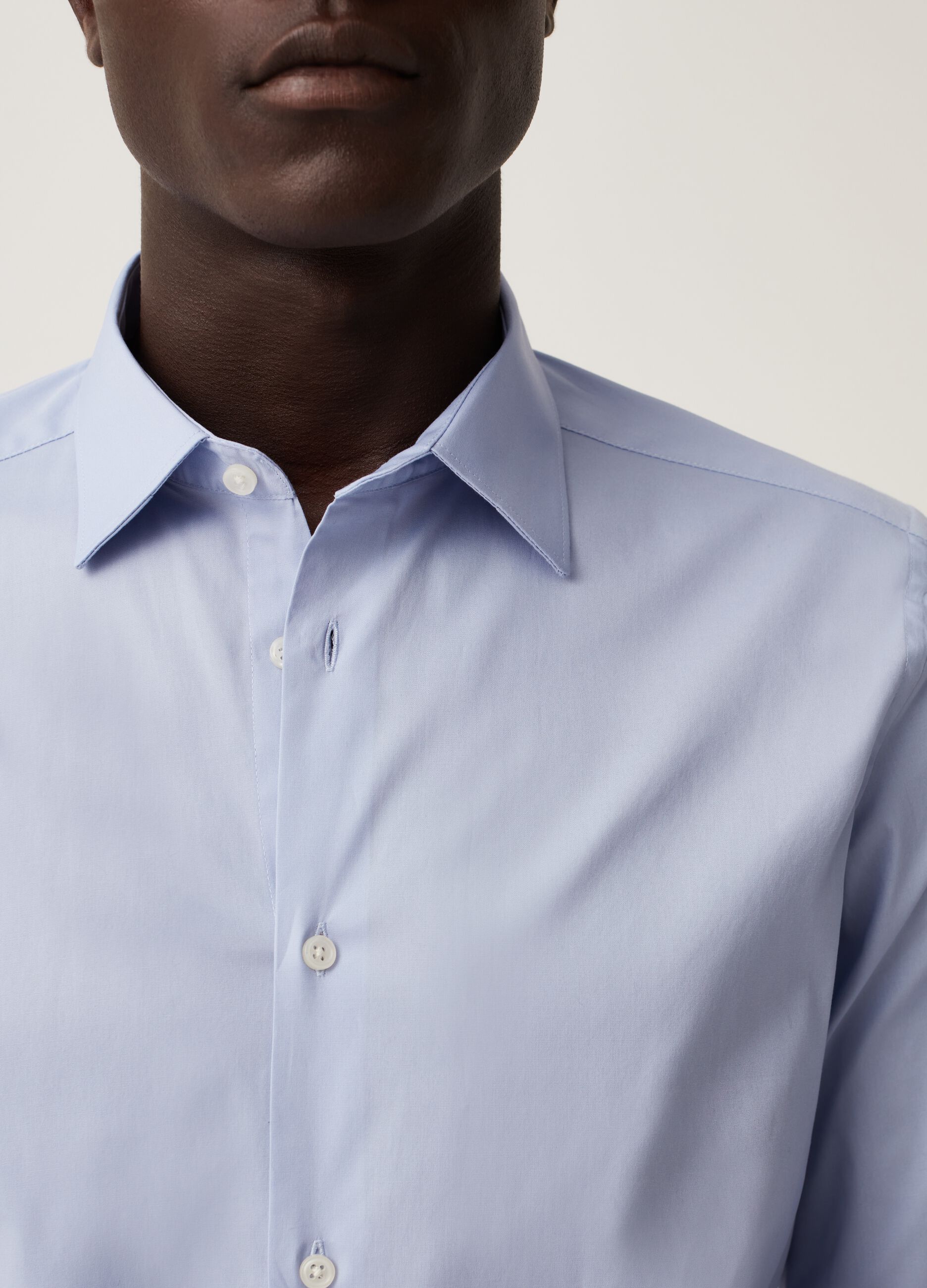 Camicia slim fit in cotone stretch_3