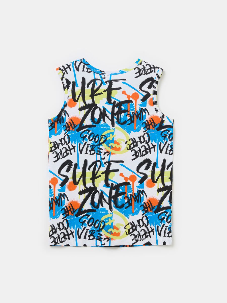 Racerback vest with graffiti surf print_1