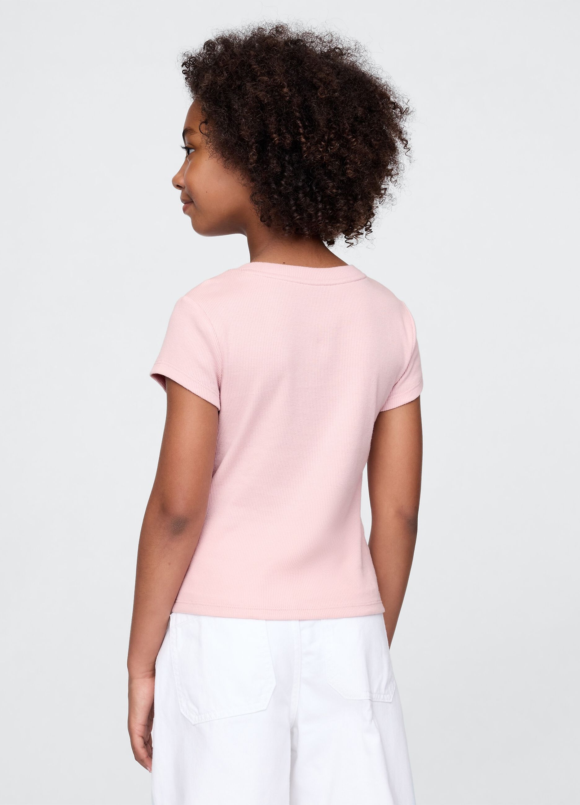 GAP Kids Pure Cotton Pink Crew Neck T-shirt