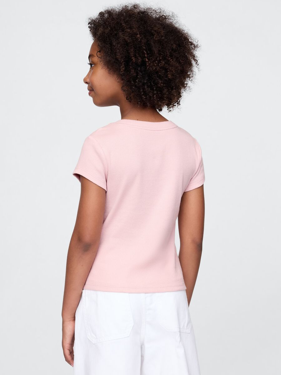 GAP Kids Pure Cotton Pink Crew Neck T-shirt_1