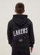 Kids' Regular Fit Pure Black Cotton Sweatshirt with Lakers Print_1