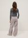 Girl's regular fit grey pure cotton cargo trousers_1