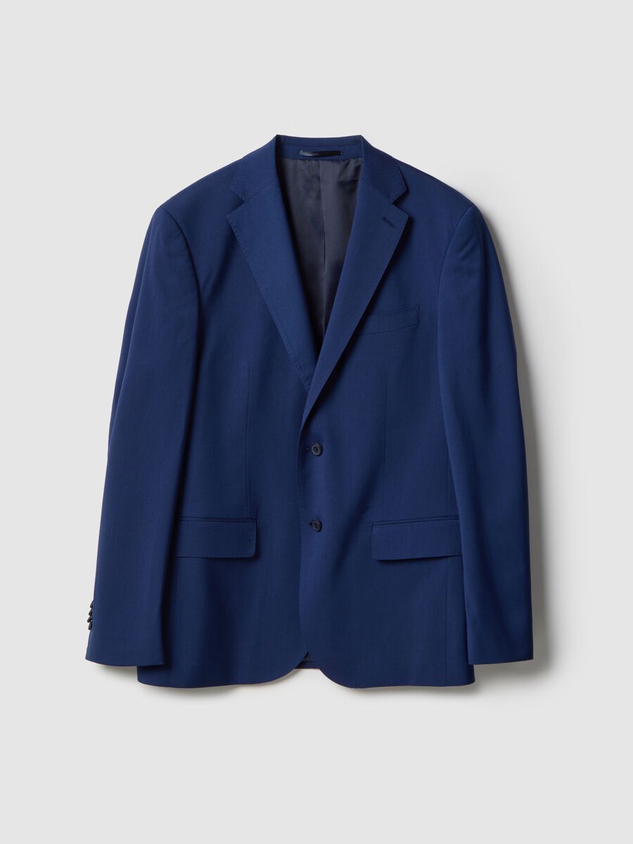 Single-breasted regular fit blue blazer_4