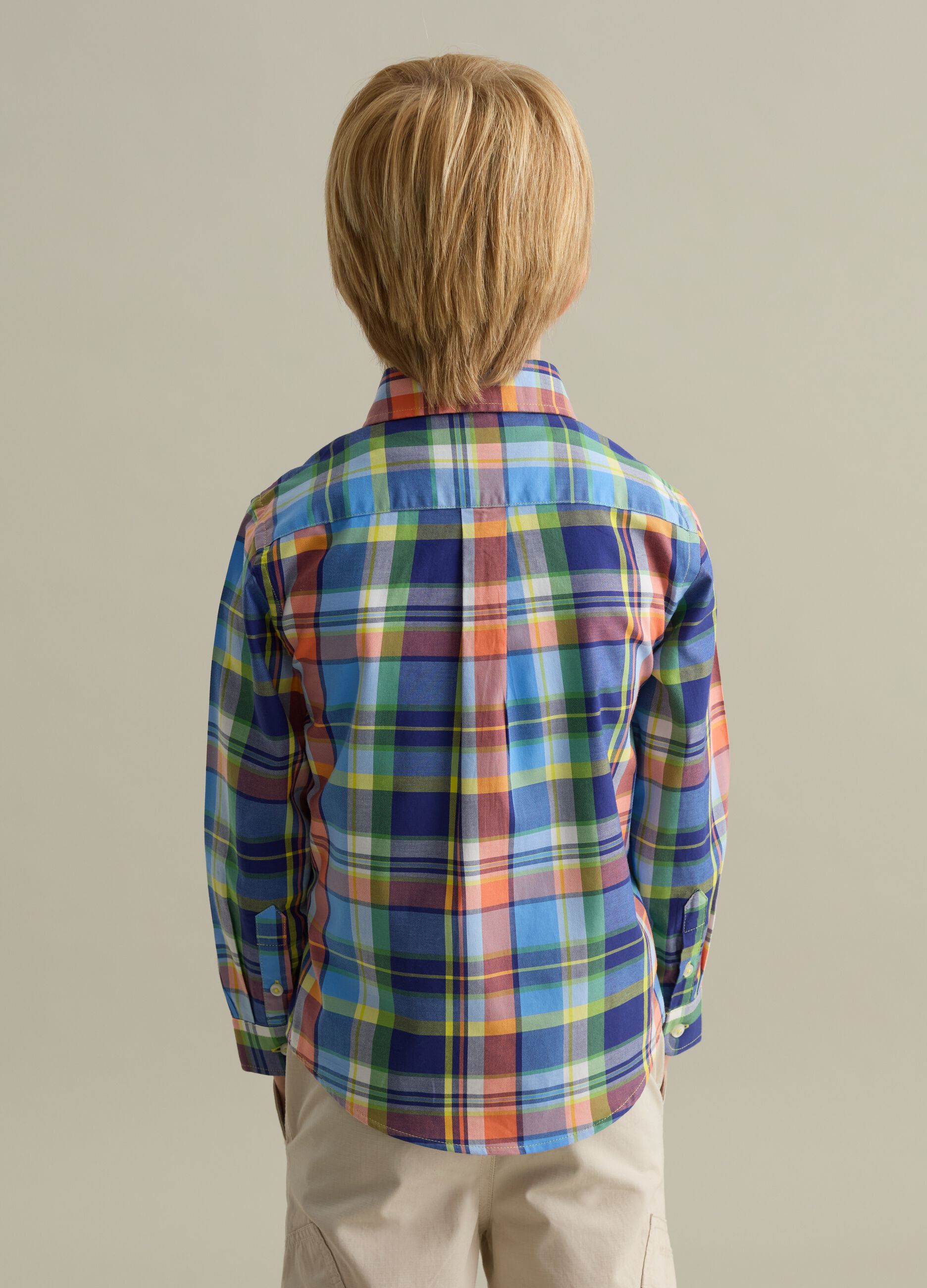 Camicia in cotone con fantasia check