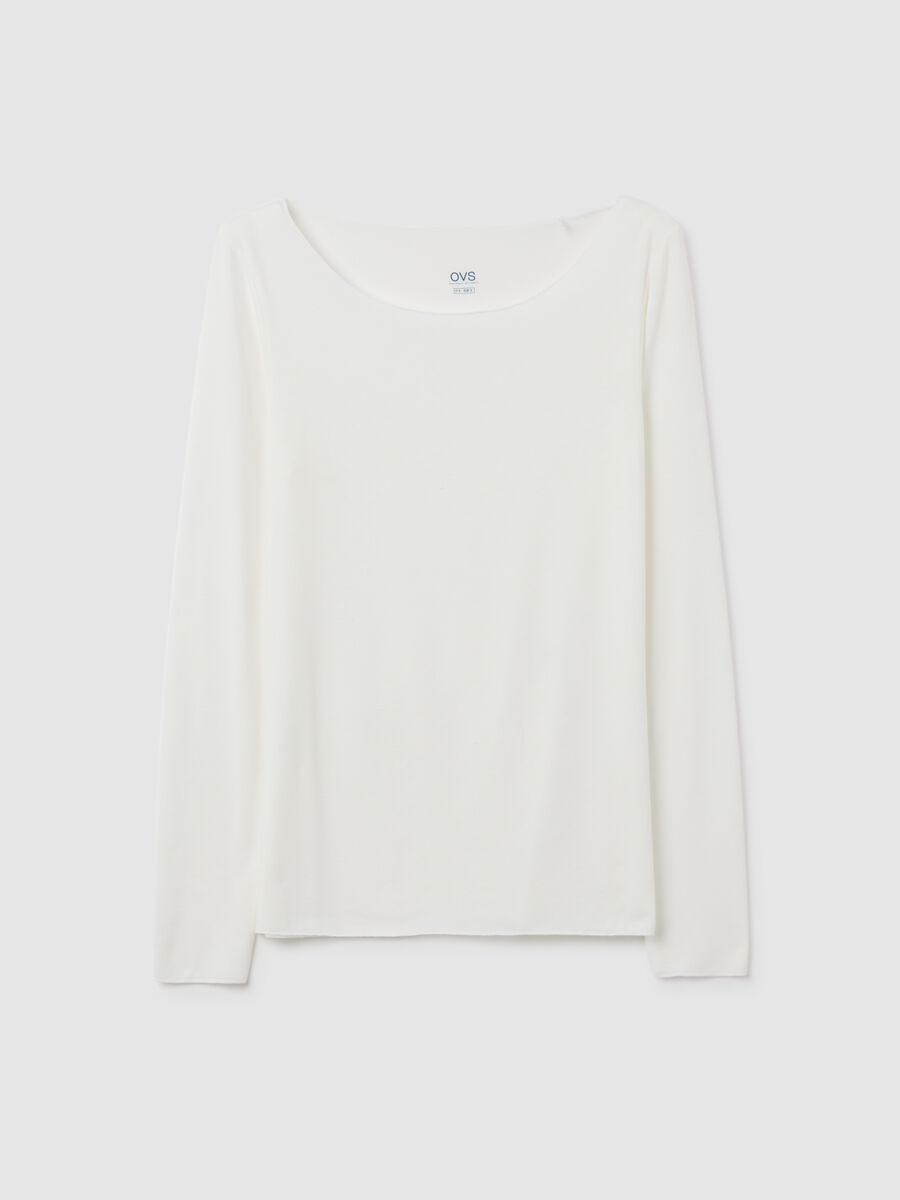 White stretch vest in mixed fabric_4