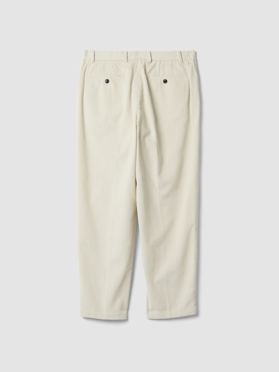 White pure cotton chino trousers_2