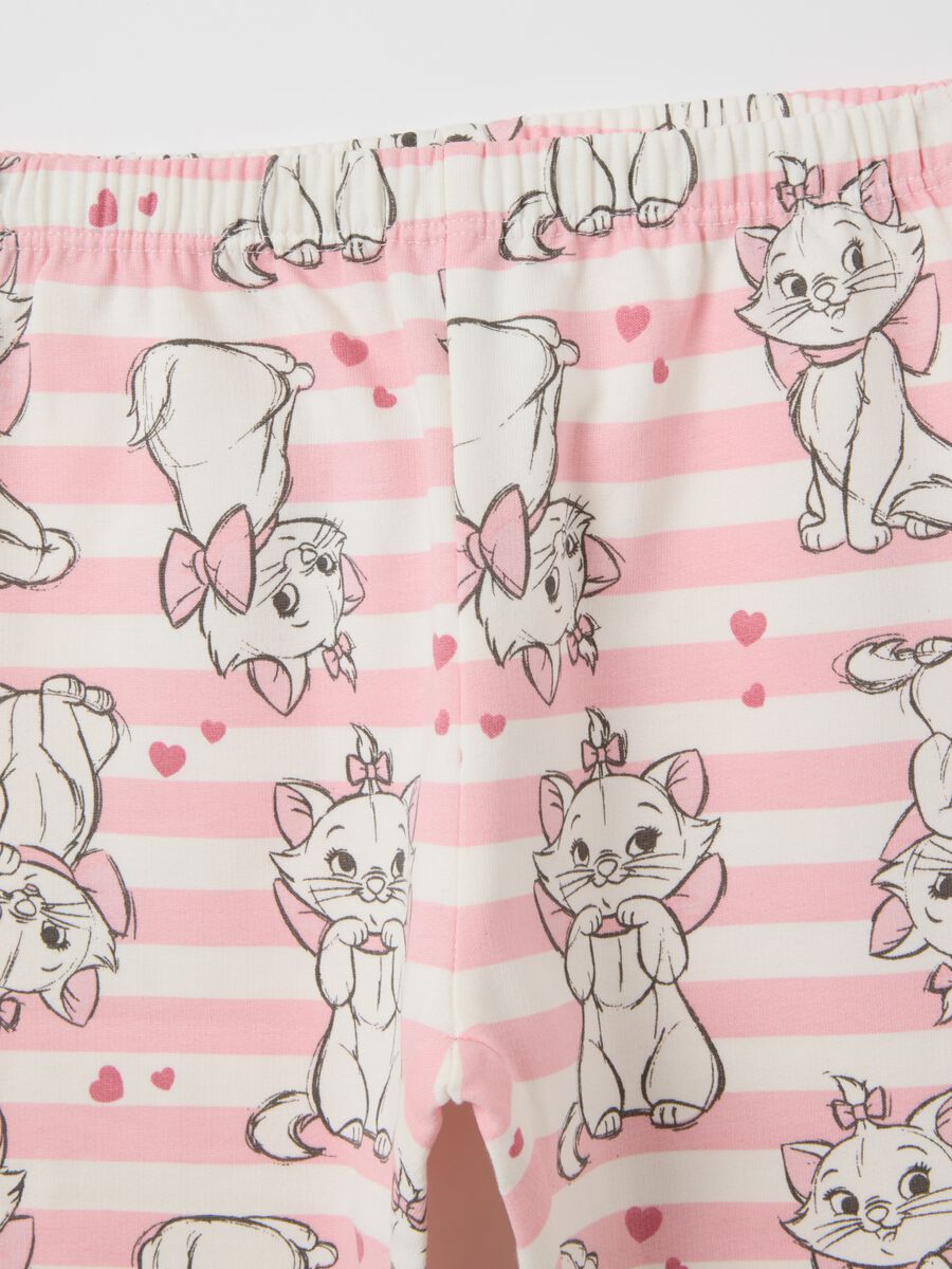 White and pink striped pure cotton baby pyjamas with Disney print_3