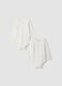 Bipack body bianchi in puro cotone organico girocollo per neonata_0